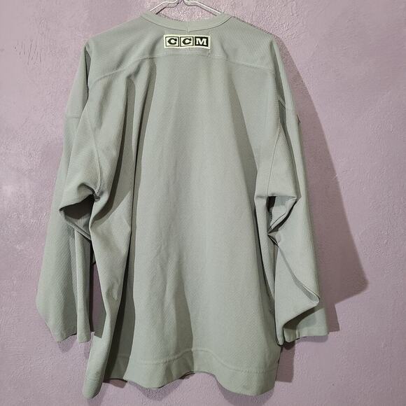 Adult L *STAINED* AVALANCHE Jersey CCM NHL Large Gray LS Center Ice CCM VTG 90s - Picture 3 of 13